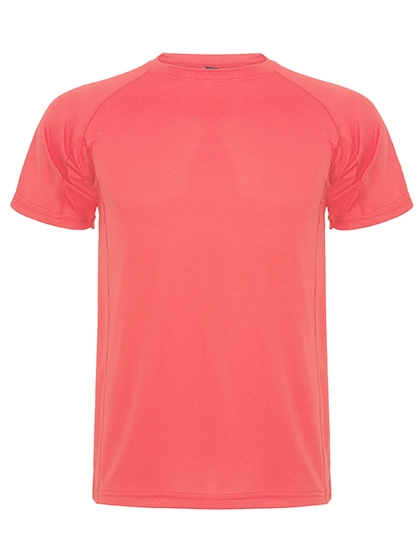 Kids´ Montecarlo T-Shirt zum Besticken und Bedrucken in der Farbe Fluor Coral 234 mit Ihren Logo, Schriftzug oder Motiv.