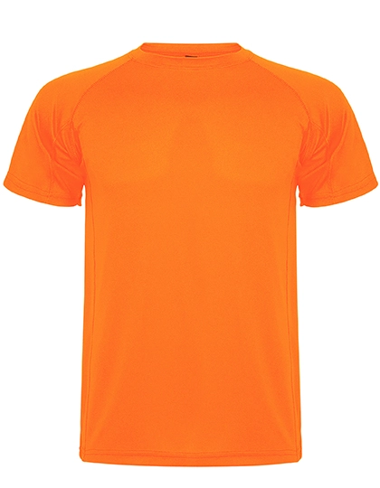 Kids´ Montecarlo T-Shirt zum Besticken und Bedrucken in der Farbe Fluor Orange 223 mit Ihren Logo, Schriftzug oder Motiv.