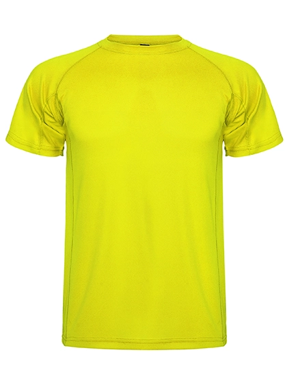 Kids´ Montecarlo T-Shirt zum Besticken und Bedrucken in der Farbe Fluor Yellow 221 mit Ihren Logo, Schriftzug oder Motiv.
