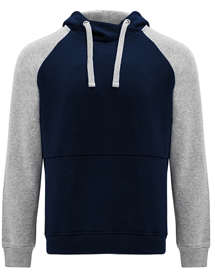 Badet Hooded Sweatshirt zum Besticken und Bedrucken in der Farbe Navy Blue 55-Heather Grey 58 mit Ihren Logo, Schriftzug oder Motiv.