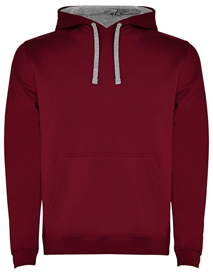Men´s Urban Hooded Sweatshirt zum Besticken und Bedrucken in der Farbe Garnet Red 57-Heather Grey 58 mit Ihren Logo, Schriftzug oder Motiv.