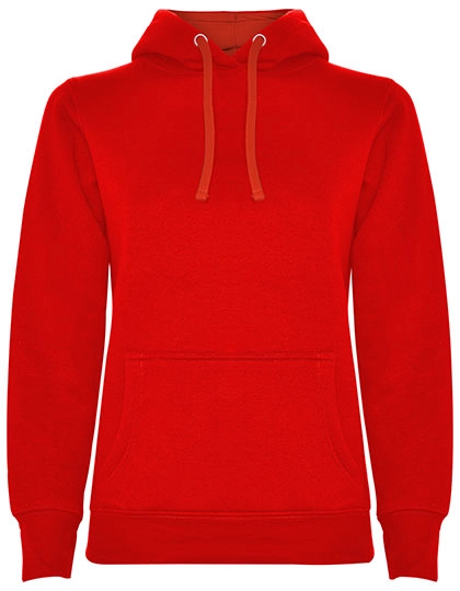 Women´s Urban Hooded Sweatshirt zum Besticken und Bedrucken in der Farbe Red 60 mit Ihren Logo, Schriftzug oder Motiv.
