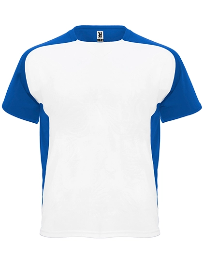 Bugatti T-Shirt zum Besticken und Bedrucken in der Farbe White 01-Royal Blue 05 mit Ihren Logo, Schriftzug oder Motiv.