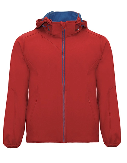 Siberia Softshell Jacket zum Besticken und Bedrucken in der Farbe Red 60-Royal Blue 05 mit Ihren Logo, Schriftzug oder Motiv.