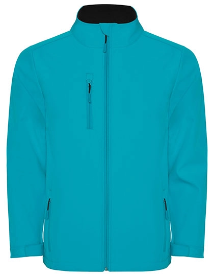 Kids´ Nebraska Softshell Jacket zum Besticken und Bedrucken in der Farbe Aquamarine 236 mit Ihren Logo, Schriftzug oder Motiv.