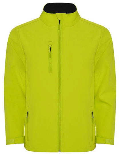 Kids´ Nebraska Softshell Jacket zum Besticken und Bedrucken in der Farbe Lime Punch 235 mit Ihren Logo, Schriftzug oder Motiv.
