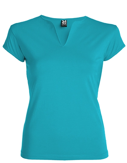 Women´s Belice T-Shirt zum Besticken und Bedrucken in der Farbe Turquoise 12 mit Ihren Logo, Schriftzug oder Motiv.