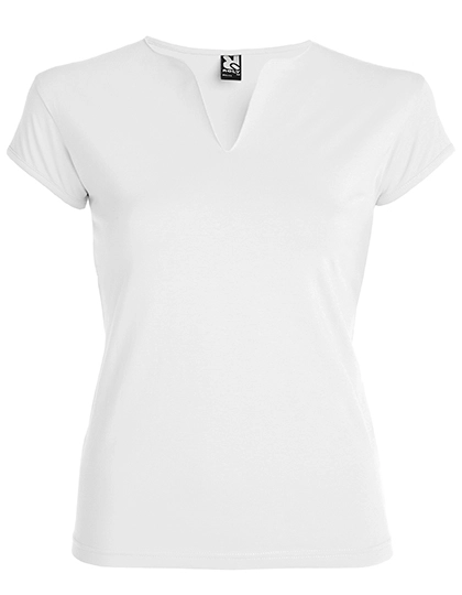 Women´s Belice T-Shirt zum Besticken und Bedrucken in der Farbe White 01 mit Ihren Logo, Schriftzug oder Motiv.
