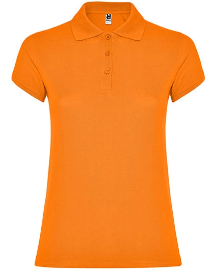 Women´s Star Poloshirt zum Besticken und Bedrucken in der Farbe Orange 31 mit Ihren Logo, Schriftzug oder Motiv.