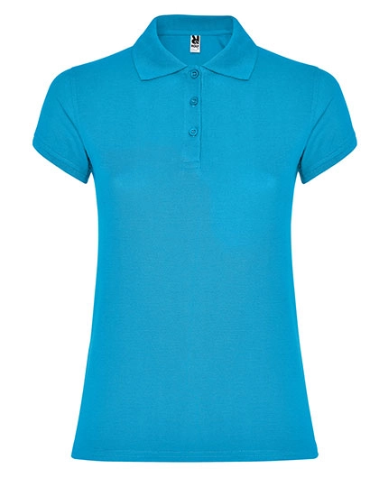 Women´s Star Poloshirt zum Besticken und Bedrucken in der Farbe Turquoise 12 mit Ihren Logo, Schriftzug oder Motiv.