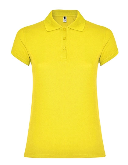 Women´s Star Poloshirt zum Besticken und Bedrucken in der Farbe Yellow 03 mit Ihren Logo, Schriftzug oder Motiv.