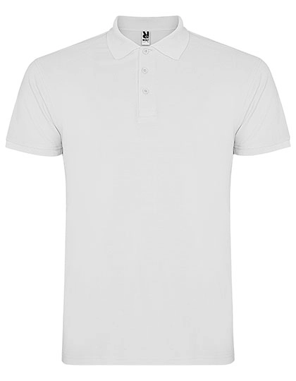Men´s Star Poloshirt zum Besticken und Bedrucken in der Farbe White 01 mit Ihren Logo, Schriftzug oder Motiv.
