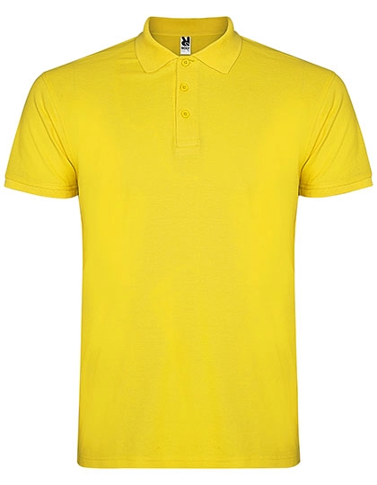 Kids´ Star Poloshirt zum Besticken und Bedrucken in der Farbe Yellow 03 mit Ihren Logo, Schriftzug oder Motiv.