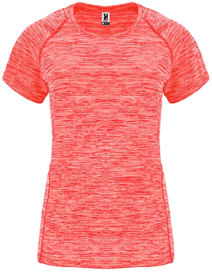 Women´s Austin T-Shirt zum Besticken und Bedrucken in der Farbe Heather Fluor Coral 244 mit Ihren Logo, Schriftzug oder Motiv.