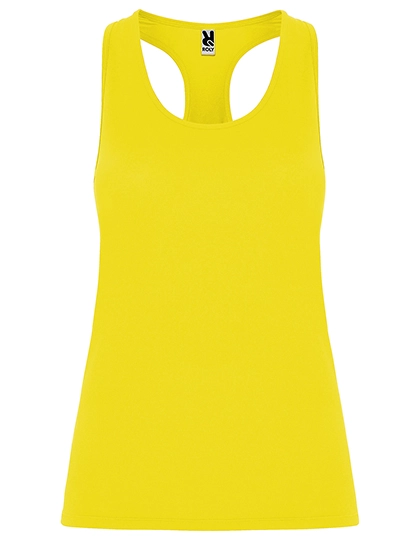 Women´s Aida Tank Top zum Besticken und Bedrucken in der Farbe Fluor Yellow 221 mit Ihren Logo, Schriftzug oder Motiv.