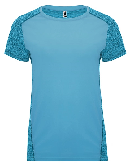 Women´s Zolder T-Shirt zum Besticken und Bedrucken in der Farbe Turquoise 12-Heather Turquoise 246 mit Ihren Logo, Schriftzug oder Motiv.