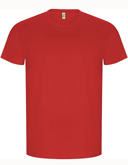 Men´s Golden Organic T-Shirt zum Besticken und Bedrucken in der Farbe Red 60 mit Ihren Logo, Schriftzug oder Motiv.