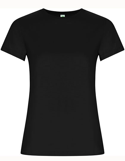 Women´s Golden Organic T-Shirt zum Besticken und Bedrucken in der Farbe Black 02 mit Ihren Logo, Schriftzug oder Motiv.