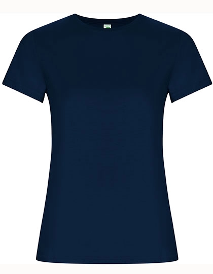 Women´s Golden Organic T-Shirt zum Besticken und Bedrucken in der Farbe Navy Blue 55 mit Ihren Logo, Schriftzug oder Motiv.