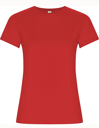 Women´s Golden Organic T-Shirt zum Besticken und Bedrucken in der Farbe Red 60 mit Ihren Logo, Schriftzug oder Motiv.