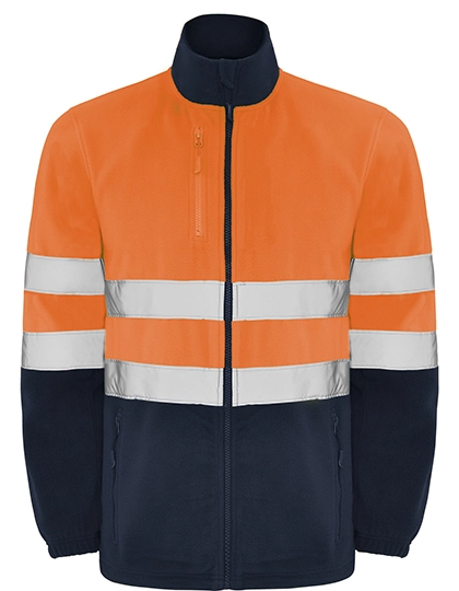 Altair Hi-Viz Fleece Jacket zum Besticken und Bedrucken in der Farbe Navy Blue 55-Fluor Orange 223 mit Ihren Logo, Schriftzug oder Motiv.