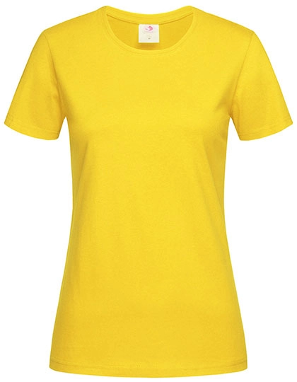 Classic-T Fitted Women zum Besticken und Bedrucken in der Farbe Sunflower Yellow mit Ihren Logo, Schriftzug oder Motiv.