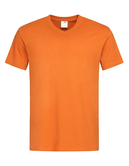 Classic-T V-Neck zum Besticken und Bedrucken in der Farbe Orange mit Ihren Logo, Schriftzug oder Motiv.