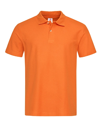 Short Sleeve Polo zum Besticken und Bedrucken in der Farbe Orange mit Ihren Logo, Schriftzug oder Motiv.