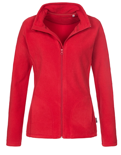 Fleece Jacket Women zum Besticken und Bedrucken in der Farbe Scarlet Red mit Ihren Logo, Schriftzug oder Motiv.