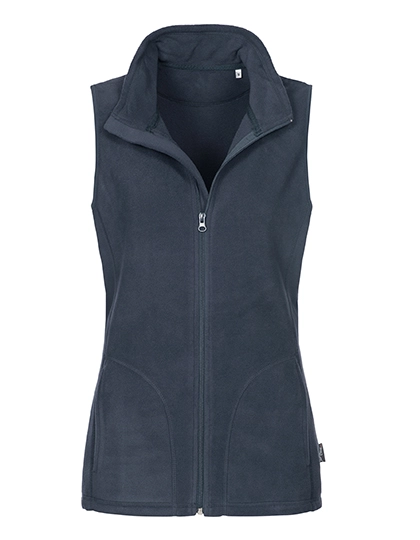 Fleece Vest Women zum Besticken und Bedrucken in der Farbe Blue Midnight mit Ihren Logo, Schriftzug oder Motiv.