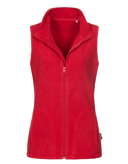 Fleece Vest Women zum Besticken und Bedrucken in der Farbe Scarlet Red mit Ihren Logo, Schriftzug oder Motiv.