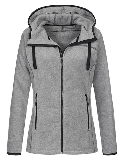 Power Fleece Jacket Women zum Besticken und Bedrucken in der Farbe Grey Heather mit Ihren Logo, Schriftzug oder Motiv.