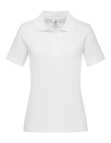 Short Sleeve Polo Women zum Besticken und Bedrucken in der Farbe White mit Ihren Logo, Schriftzug oder Motiv.