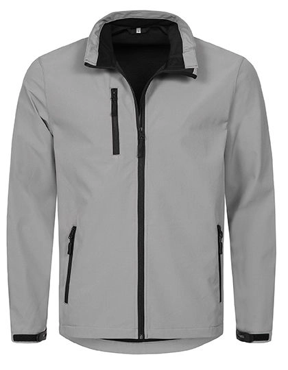 Softest Shell Jacket zum Besticken und Bedrucken in der Farbe Dolphin Grey mit Ihren Logo, Schriftzug oder Motiv.