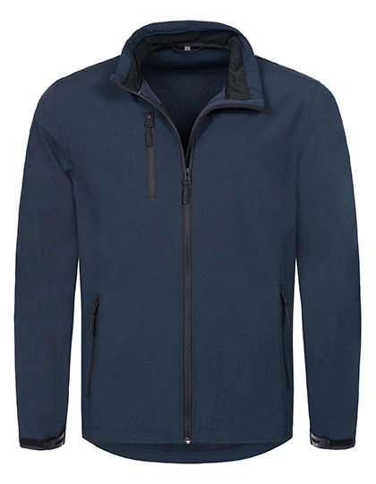 Softest Shell Jacket zum Besticken und Bedrucken in der Farbe Marina Blue mit Ihren Logo, Schriftzug oder Motiv.