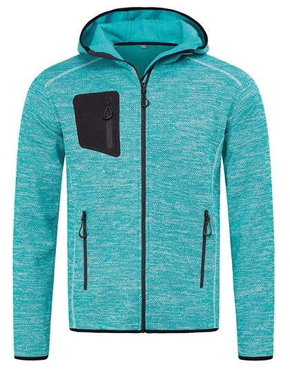 Recycled Fleece Jacket Hero zum Besticken und Bedrucken in der Farbe Turquoise (Heather) mit Ihren Logo, Schriftzug oder Motiv.