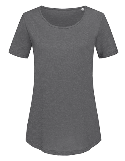 Slub Organic T-Shirt Women zum Besticken und Bedrucken in der Farbe Slate Grey (Solid) mit Ihren Logo, Schriftzug oder Motiv.