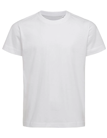Kids´ Jamie Organic T-Shirt zum Besticken und Bedrucken in der Farbe White mit Ihren Logo, Schriftzug oder Motiv.