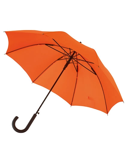 Automatischer Windproof-Stockschirm zum Besticken und Bedrucken in der Farbe Orange mit Ihren Logo, Schriftzug oder Motiv.