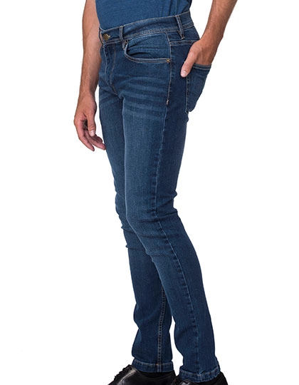 Max Slim Jeans zum Besticken und Bedrucken in der Farbe Dark Blue Wash mit Ihren Logo, Schriftzug oder Motiv.