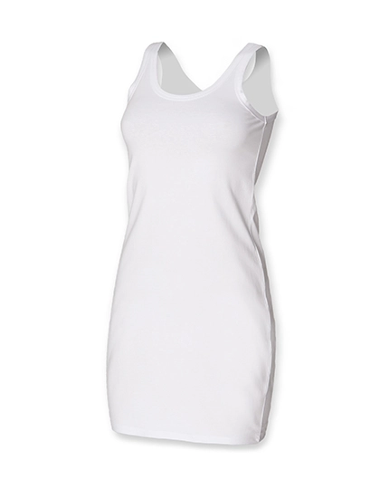 Women´s Stretch Vest Dress zum Besticken und Bedrucken in der Farbe White mit Ihren Logo, Schriftzug oder Motiv.