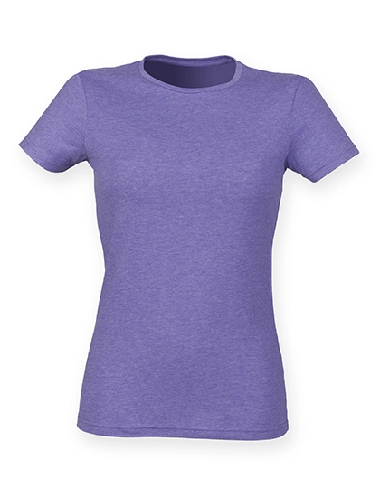 Women´s Feel Good Stretch T zum Besticken und Bedrucken in der Farbe Heather Purple mit Ihren Logo, Schriftzug oder Motiv.