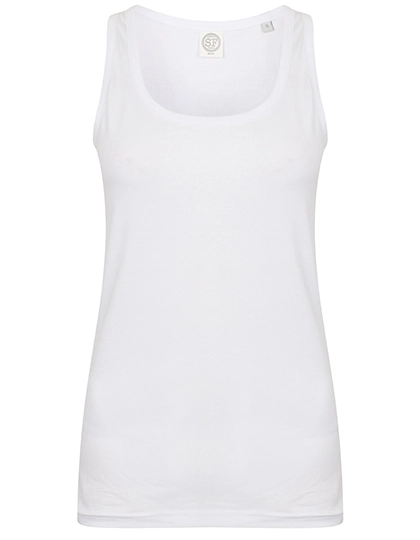 Women´s Feel Good Stretch Vest zum Besticken und Bedrucken in der Farbe White mit Ihren Logo, Schriftzug oder Motiv.