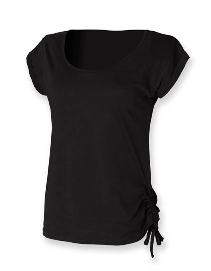 Women´s Slounge T Shirt Top zum Besticken und Bedrucken in der Farbe Black mit Ihren Logo, Schriftzug oder Motiv.