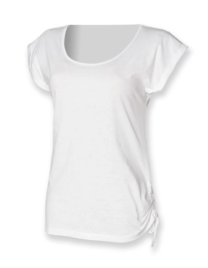 Women´s Slounge T Shirt Top zum Besticken und Bedrucken in der Farbe White mit Ihren Logo, Schriftzug oder Motiv.