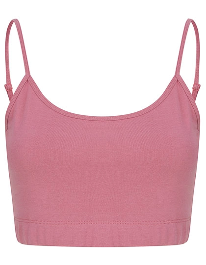 Women´s Sustainable Fashion Cropped Cami Top zum Besticken und Bedrucken in der Farbe Dusky Pink mit Ihren Logo, Schriftzug oder Motiv.
