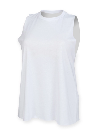Women´s High Neck Slash Armhole Vest zum Besticken und Bedrucken in der Farbe White mit Ihren Logo, Schriftzug oder Motiv.