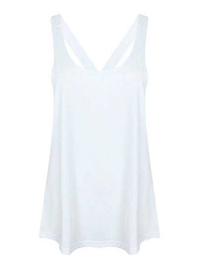 Women´s Fashion Workout Vest zum Besticken und Bedrucken in der Farbe White mit Ihren Logo, Schriftzug oder Motiv.