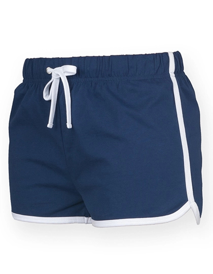 Women´s Retro Shorts zum Besticken und Bedrucken in der Farbe Navy-White mit Ihren Logo, Schriftzug oder Motiv.
