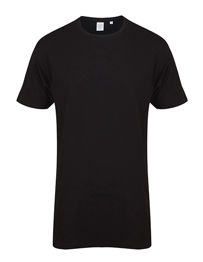Men´s Longline T-Shirt With Dipped Hem zum Besticken und Bedrucken in der Farbe Black mit Ihren Logo, Schriftzug oder Motiv.